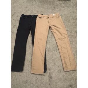 Banana Republic Pants Mens 34x32 2 Pair Traveler  Stretch Chino Casual (N1)
